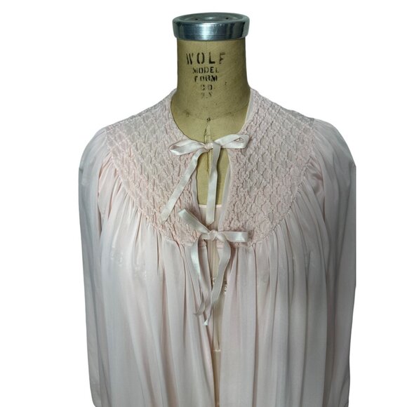1950s pink pink peignoir set with robe and nightgown Size M - Picture 8 of 10